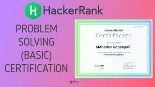 Problem Solving (Basic) Certification | Hackerrank Certifications