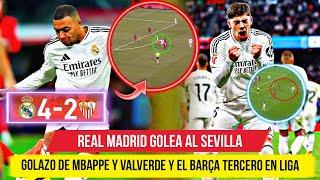  EL REAL MADRID GOLEA 4-2 al SEVILLA - GOLAZO de MBAPPE y VALVERDE - EL BARÇA TERCERO en LA LIGA 