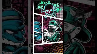 Galaxy Themes - [poly] neon black and pink graffiti comic