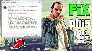 How To Fix Script Hook V Critical Error in GTA V | Script Hook Error | GTA 5