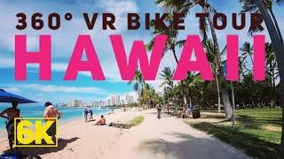 360° Virtual Bike Tour of HAWAII | 6K | WAIKIKI | HONOLULU | OAHU - VR Cycling for Exercise Bikes