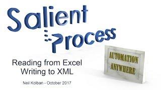 RPA: Automation Anywhere: Reading from Excel Writing to XML