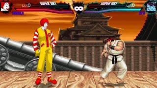 Ronald McDonald vs All the characters from Street Fighter 2 - MUGEN MADNESS 1.1 HD Widescreen