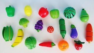 Learn names of fruits and vegetables with toy velcro cutting fruits and vegetables