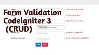 Form validation in Codeigniter Part #14 | CRUD | Codeigniter 3 Tutorial in Hindi