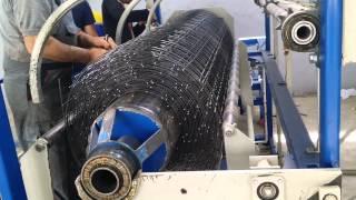 Wire mesh welding in rolls