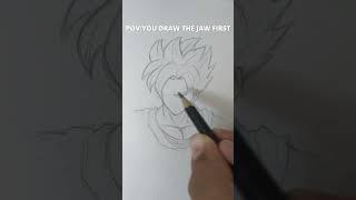 POV : you draw the jaw first  #shorts # anime #drawing #goku #art