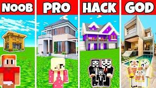 MAISON MODERNE DE NOOB vs DE PRO vs HACKER MINECRAFT !!