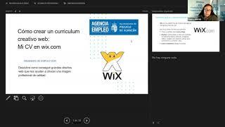 Webinars Talleres de Empleabilidad: CV Creativo web - Mi CV en Wix.com