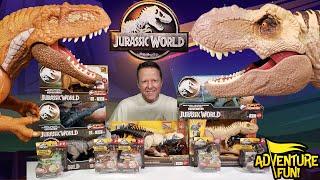 Jurassic World Dinosaurs Megalosaurus vs T-Rex Dino Toy Action Figures Review AdventureFun!