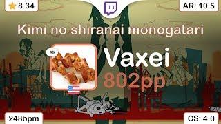 [8.34⭐Live] Vaxei | ClariS - Kimi no shiranai monogatari [Serenity]+HDDT 98.81% {#2 802pp FC} - osu!