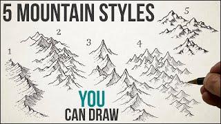 How to draw Fantasy Map Mountains - 5 easy styles to make your maps look awesome.