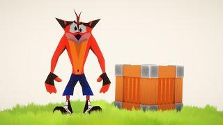 Crash Bandicoot jumps on a Box and goes "Woah"