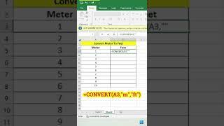 How to Convert Meter to Feet in Excel