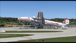 LOCKHEED L 1649A STARLINER TWA TRANS WORLD AIRLINES TAKE OFF FROM ZURICH AIRPORT FS9 HD