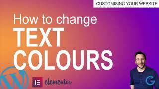 How to change text colours in Elementor