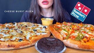 ASMR DOMINO’S CHEESE BURST CHICKEN + PANEER PIZZA + CHOCO CAKE MUKBANG | EATING SOUNDS #shorts