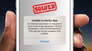 Unable to Verify App An Internet connection is required to verify trust of the developer || iOS 17