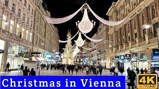 Vienna Christmas 2023  4k Wonderful Christmas Lights in Vienna - Walking Tour 2023