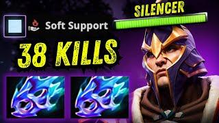 Crazy Soft Support Turn into Carry Right Click Mode  38Kills 2x Moon Shard  Silencer Dota 2