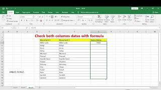 Compare columns values in Excel |Excel Tricks