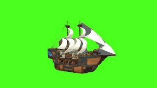 Green Screen Pirate Ship Chroma Key No Copyright (Free To Use) Graphics