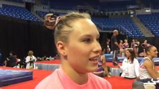 Gymnast Brenna Dowell before women's nationals in St. Louis