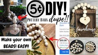 HOW TO MAKE WOOD BEADS/SUPER CHEAP AND EASY CRAFT/FARMHOUSE HOME DECOR DIY/HOT HUMBLE PIE