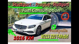 W213 Mercedes Benz 220D T - Model Fuel Consumption Stuttgart - Prague - Stuttgart 1016 Km