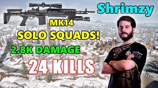 Soniqs Shrimzy - 24 KILLS (2.8K Damage) - MK14 vs SQUADS! - PUBG