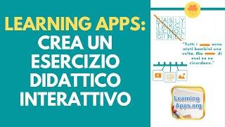 LEARNING APPS crea un esercizio didattico interattivo