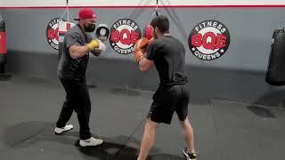 Wizard of boxing on the mitts with amateur fighter Brigs Cbu4life , head movement and slips .