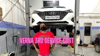 Hyundai Verna 2020 3rd service cost sx(o) diesel 18000kms| MAINTENANCE| full review