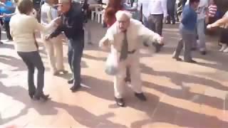 Funny old guy dancing to Metallica