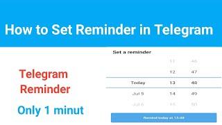 How to set reminder in Telegram