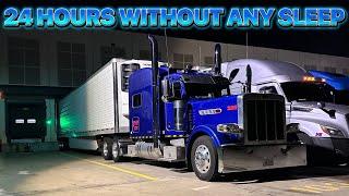 24 HOURS WITHOUT ANY SLEEP TRUCKING TO INDIANA PETERBILT 389 PRIDE AND CLASS GLIDER