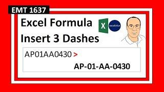 TEXTJOIN & MID? LEFT, 2 MID, RIGHT? Excel Formulas to Insert Dashes into Text Excel Magic Trick 1637