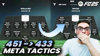 INSANE 451 TO 433 BEST META FORMATION AND CUSTOM TACTICS IN FC 25 ULTIMATE TEAM