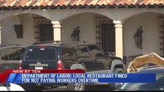 Department of Labor: Local Restaurant fined for not paying overtime