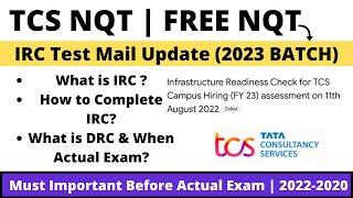 TCS FREE NQT 2023 BATCH + NQT 2022-2020 IRC Check Reminder | How to Complete IRC Check | TCS IRC