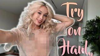 Try on Haul | hi Transparent Top!| No bra | Get Ready with Me