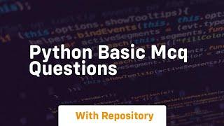 python basic mcq questions