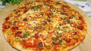Пицца‼️ Рецепт идеального теста для пиццы без дрожжей, без яиц, очень быстро!