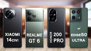 Realme GT 6 Vs Honor 200 Pro Vs Xiaomi 14 Civi Vs Moto Edge 50 Ultra Specs Review