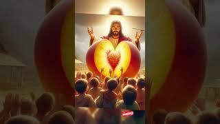 Jesus Brings a Gigantic Peach: A Story of Strength, Sacrifice, and Shared Joy. #jesus #cartoon