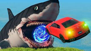 Car VS Portal Trap To Another Universe From Shark | BeamNG Drive | BimTestCrash