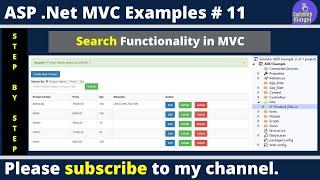 Implementing search functionality in asp net MVC | MVC Tutorial for beginners | MVC Examples