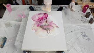 BEAUTIFUL SOFT BLOWOUT and SPIN - POUR Painting with GORGEOUS COLOR COMBINATIONS - ABSTRACT PAINTING