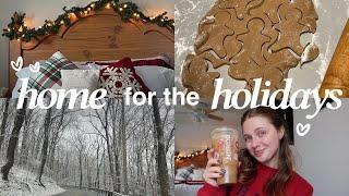 a 'home for the holidays' vlog -- life update, first snow, cookie decorating & more 