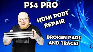 PS4 PRO Hdmi port repair. Broken pads and traces.